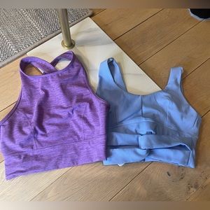 Crop work out tops. Purple is target, blue is express